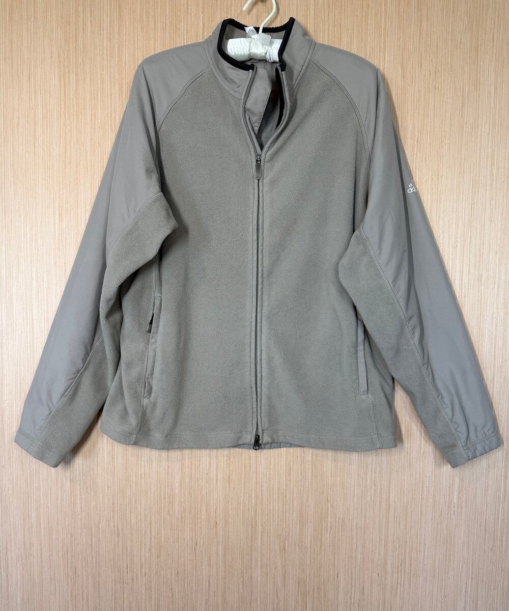Adidas Climaproof Warm Fleece Full Zip Jacket Size Medium Tan Zip Pockets